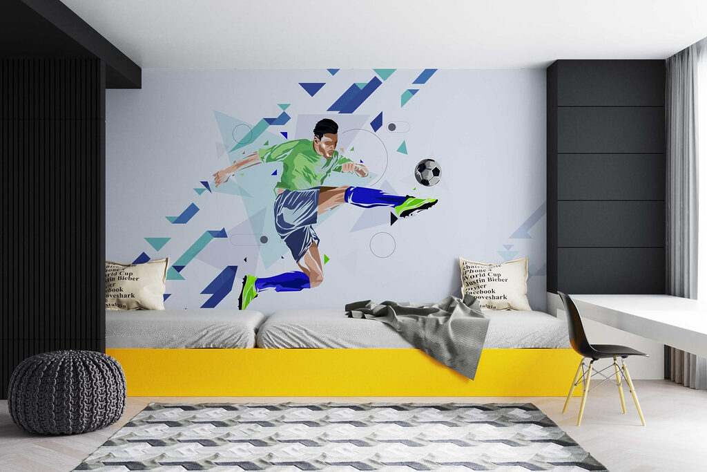 Fotbalist printre săgeți albastre — interior 2