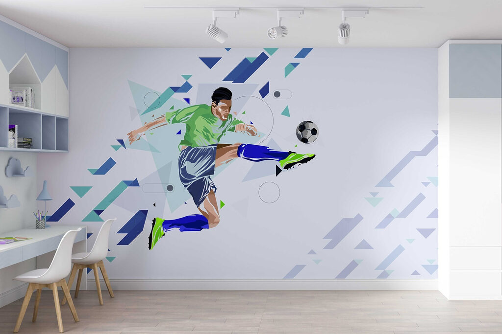 Fotbalist printre săgeți albastre — interior 4