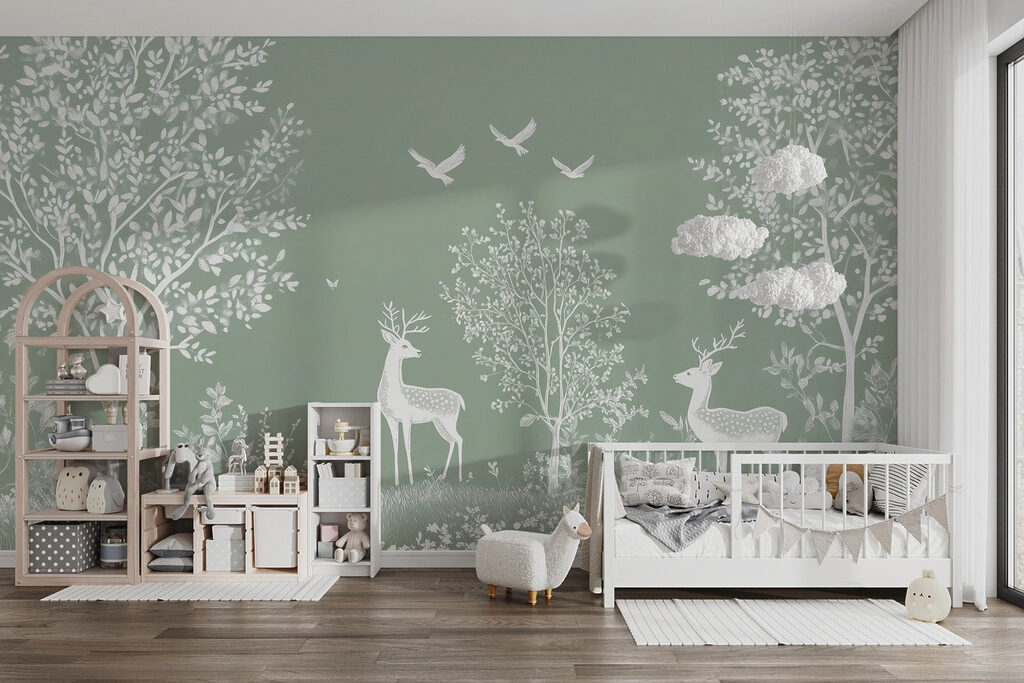 Cerbi albi printre copaci — interior 4