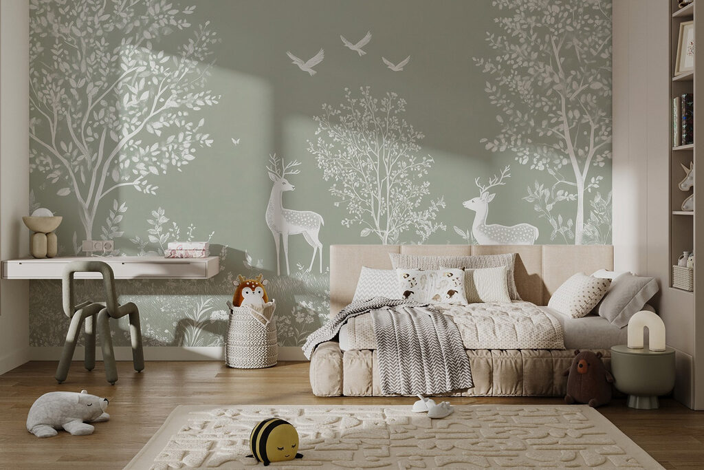 Cerbi albi printre copaci — interior 3