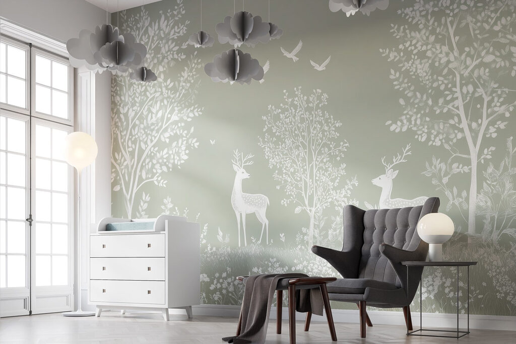 Cerbi albi printre copaci — interior 4