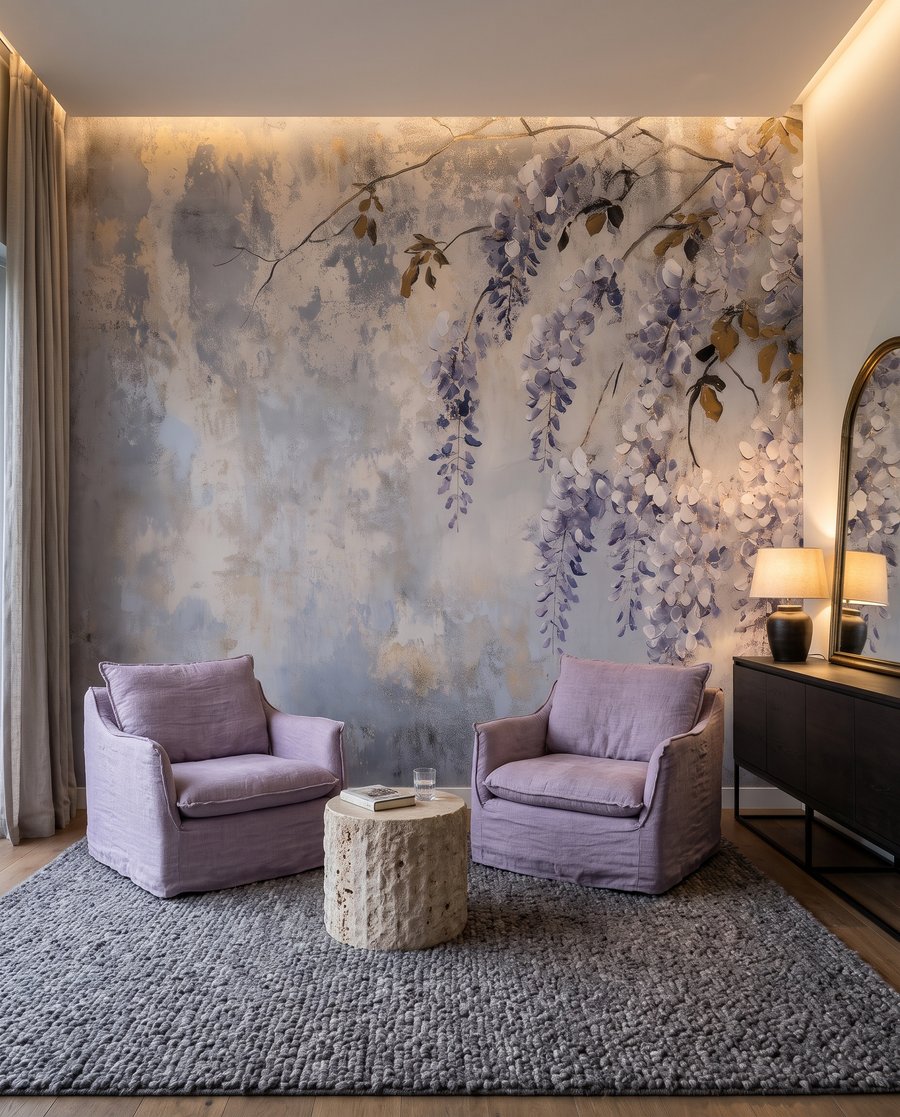Flori liliachii, efect învechit — interior 3