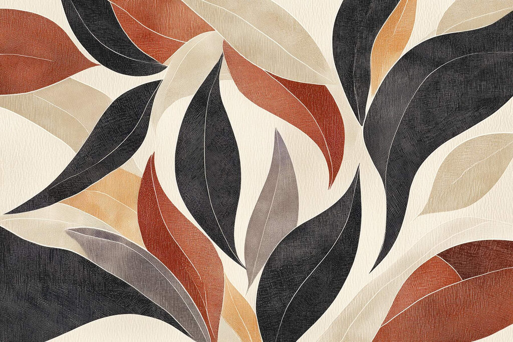 Frunze negre și teracotă — design complet