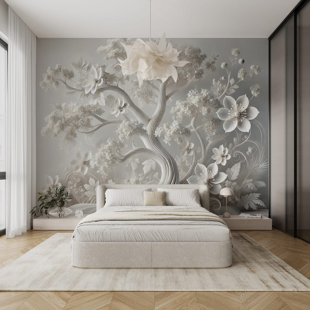 Relief botanic pe gri — interior 1