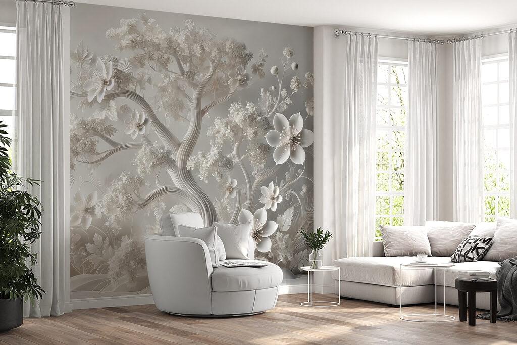 Relief botanic pe gri — interior 2