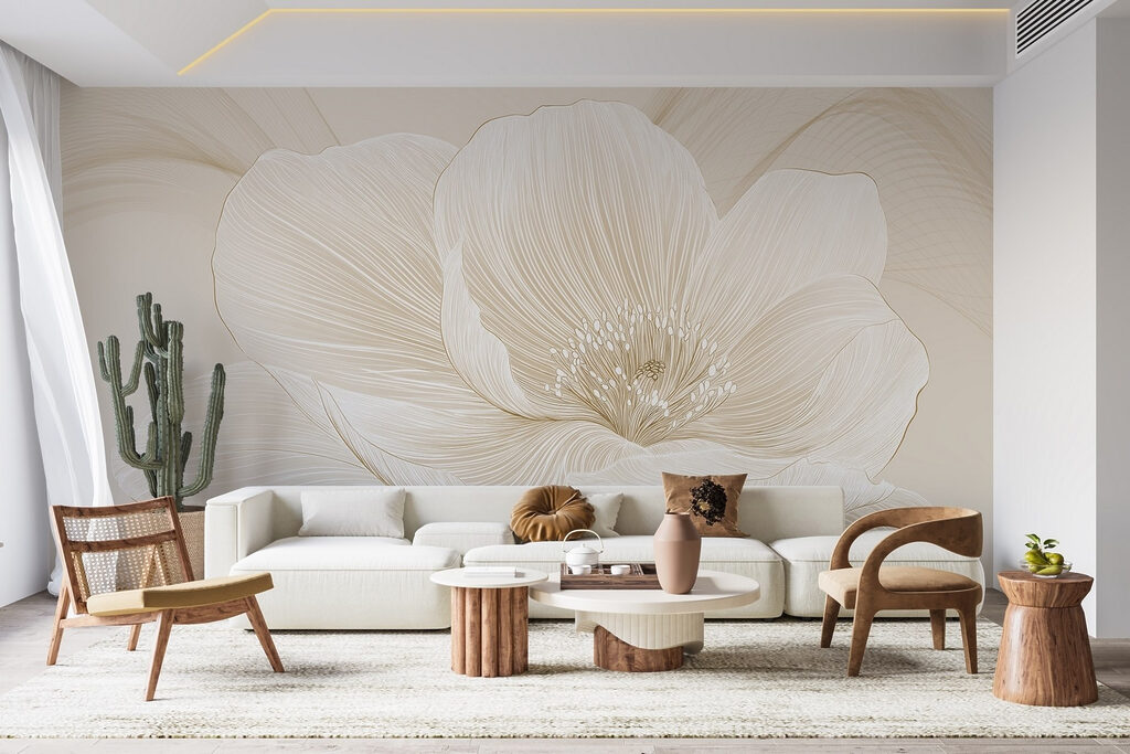 Floare albă, linii fine — interior 2