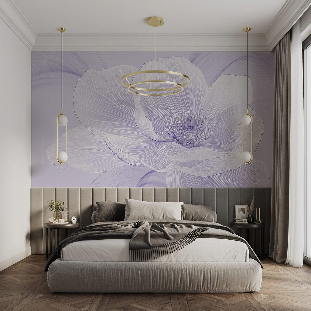 Floare albă, linii fine — interior 1