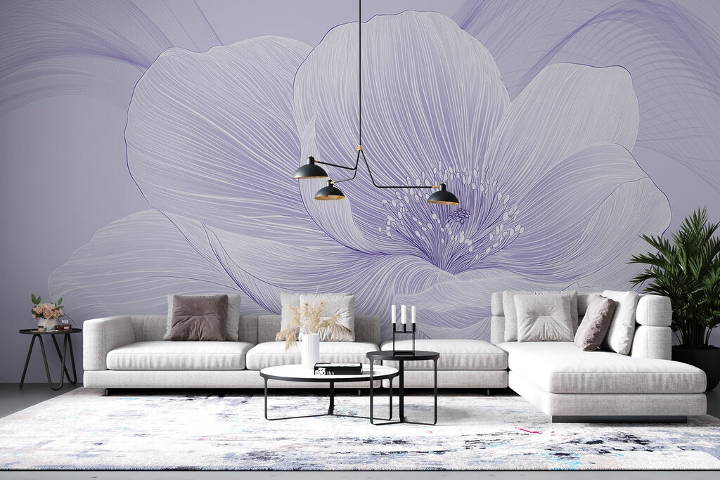 Floare albă, linii fine — interior 2