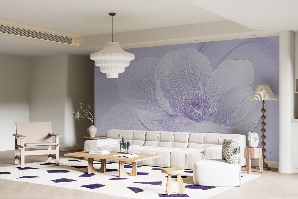 Floare albă, linii fine — interior 3