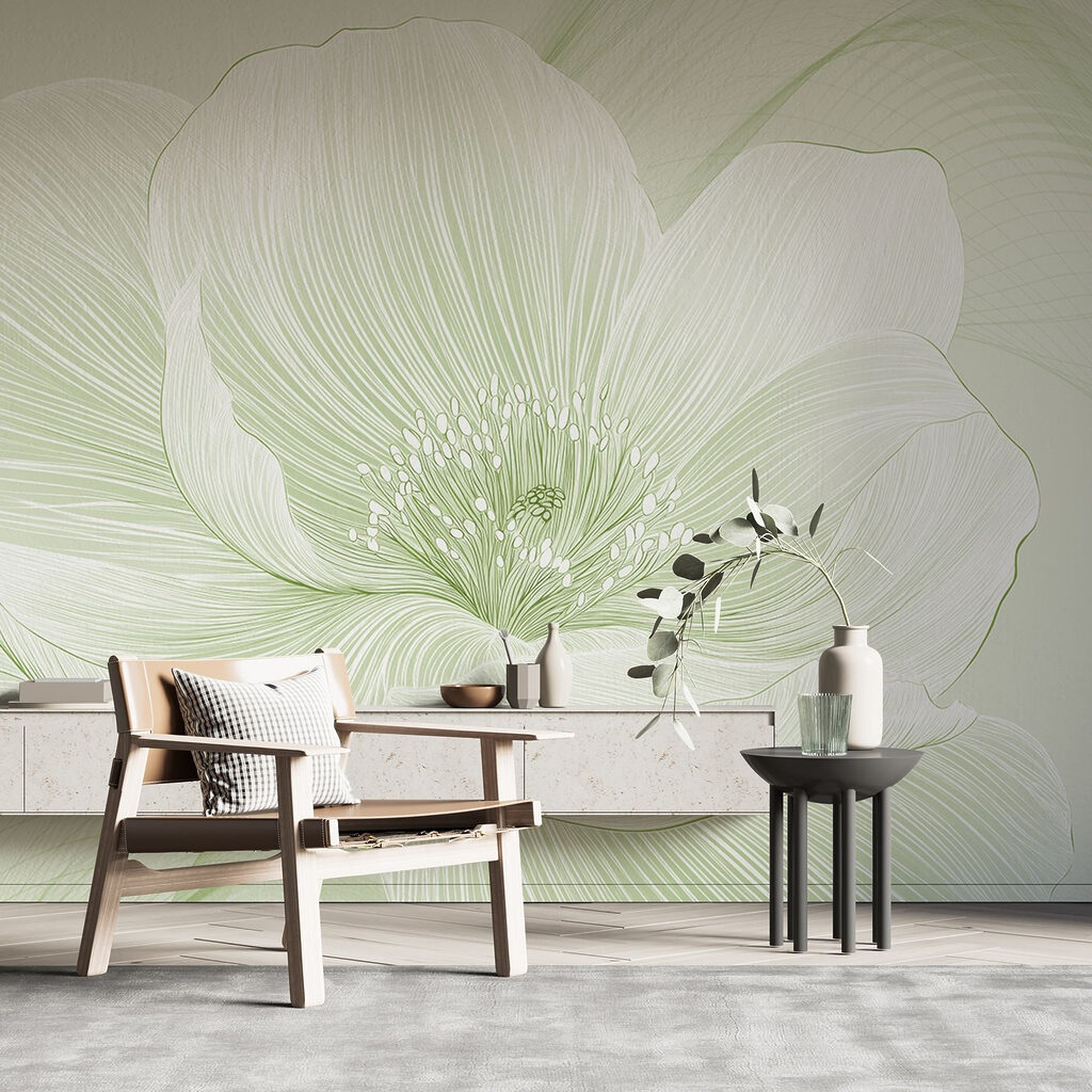 Floare albă, linii fine — interior 2