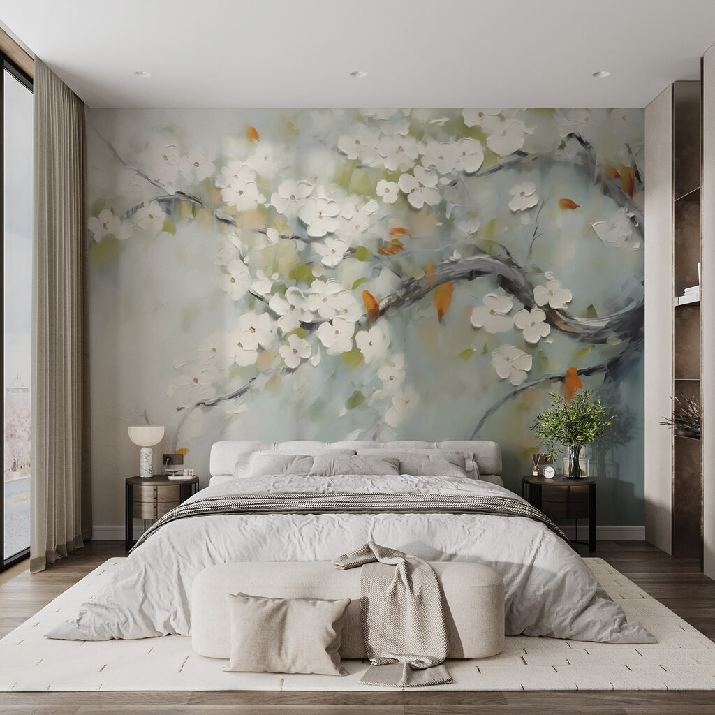Flori albe, ramuri pictate — interior 1