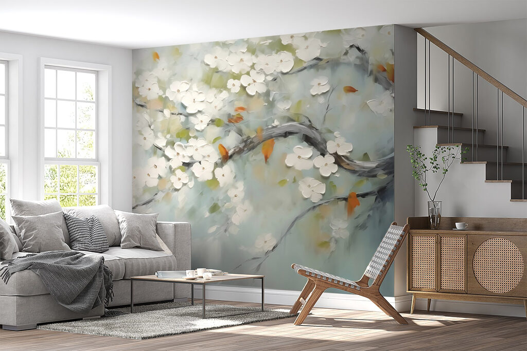Flori albe, ramuri pictate — interior 2