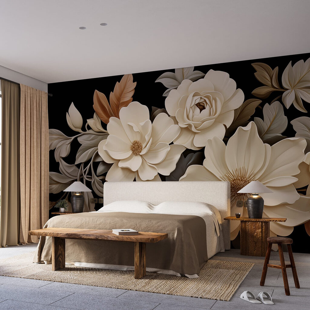 Buchet crem pe negru — interior 1