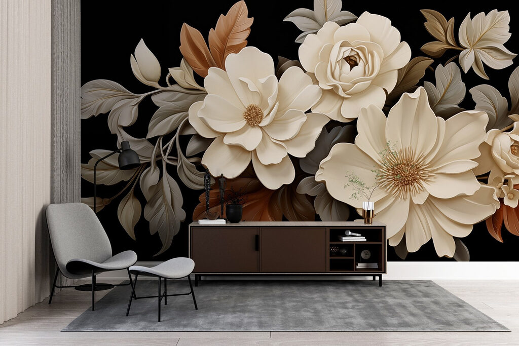 Buchet crem pe negru — interior 3