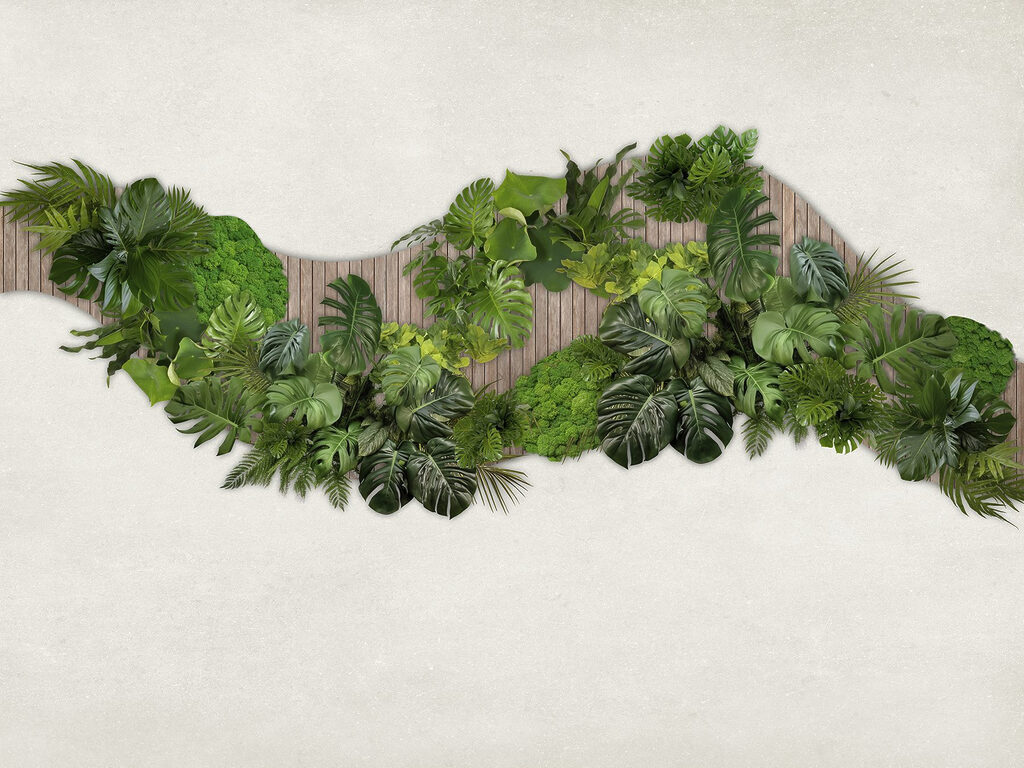 Fâșie verde ondulată — design complet