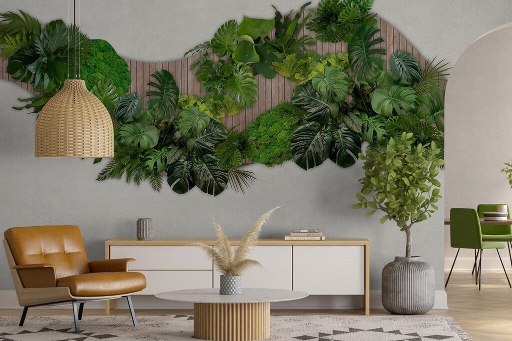 Fâșie verde ondulată — interior 2