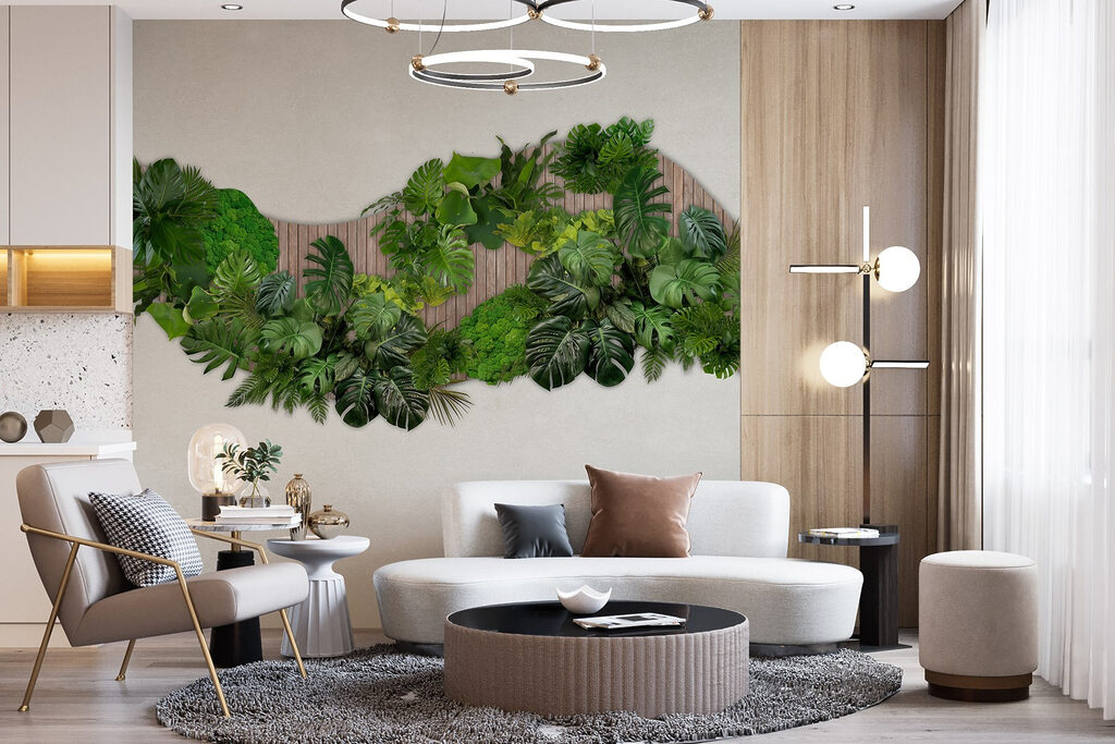 Fâșie verde ondulată — interior 3