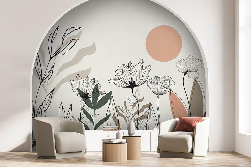 Contururi fine, soare piersică — interior 3