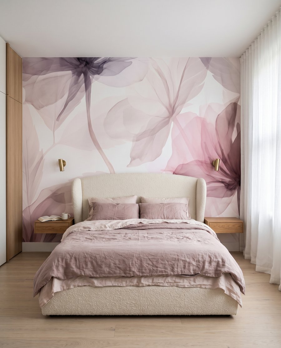 Flori în voal mov — interior 2
