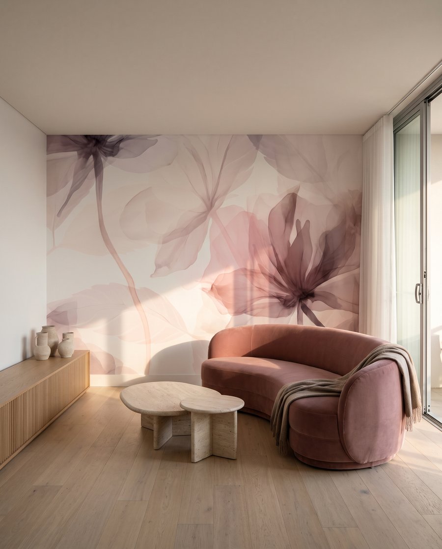 Flori în voal mov — interior 3
