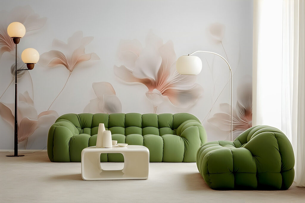 Flori crem pe tulpini — interior 1