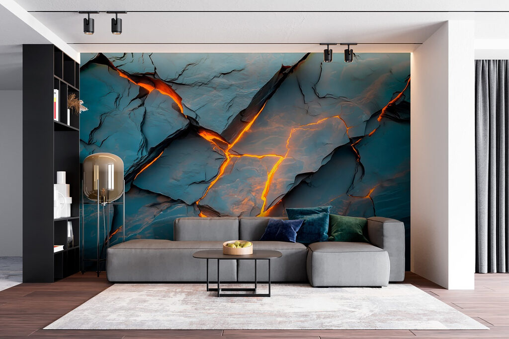 Lumină portocalie printre crăpături — interior 4