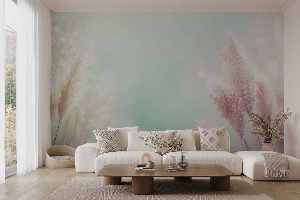 Plume roz pe verde — interior 3