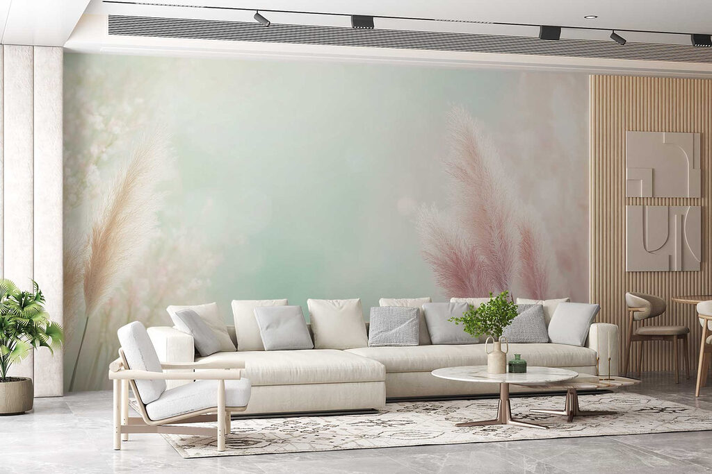 Plume roz pe verde — interior 4