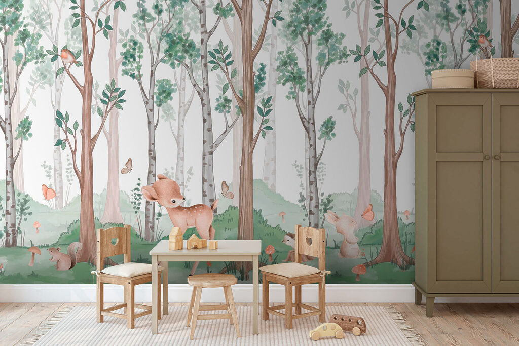 Cerbi printre copaci — interior 1