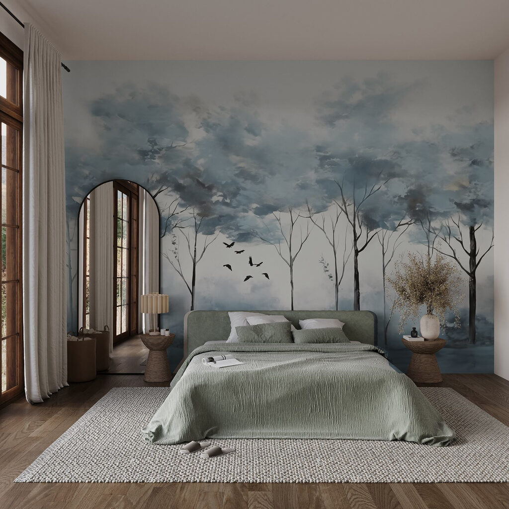 Coroane albastre în acuarelă — interior 1