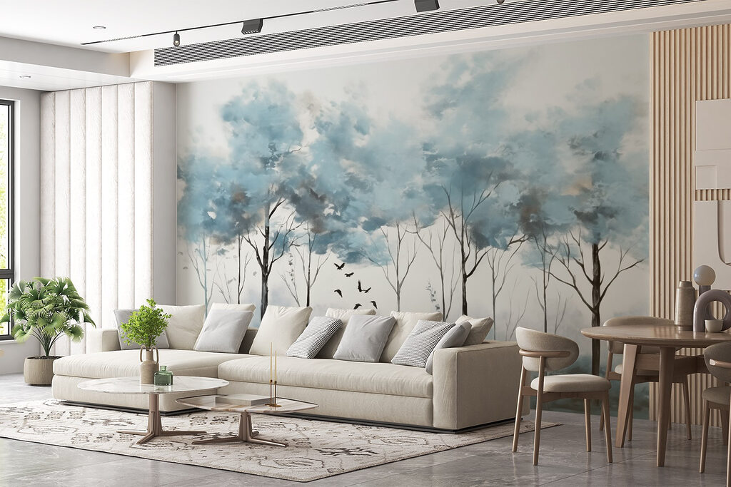 Coroane albastre în acuarelă — interior 2