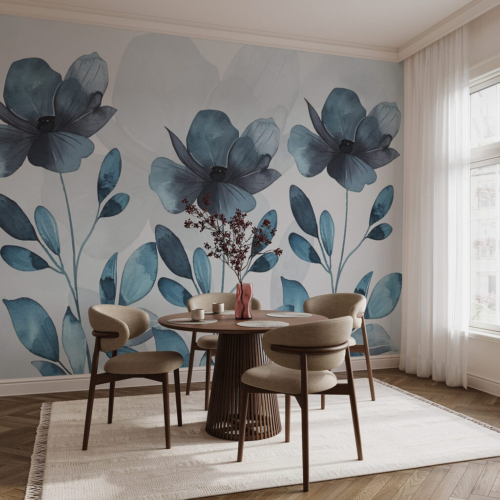 Flori albastre, frunze ovale — interior 2