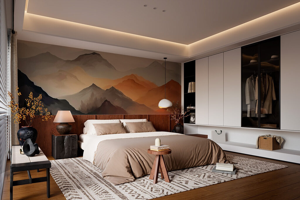 Munți la apus — interior 1