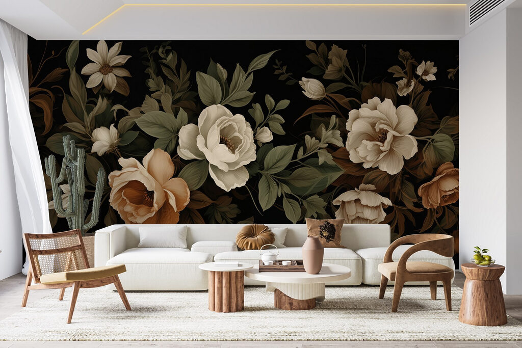 Flori vechi pe negru — interior 2