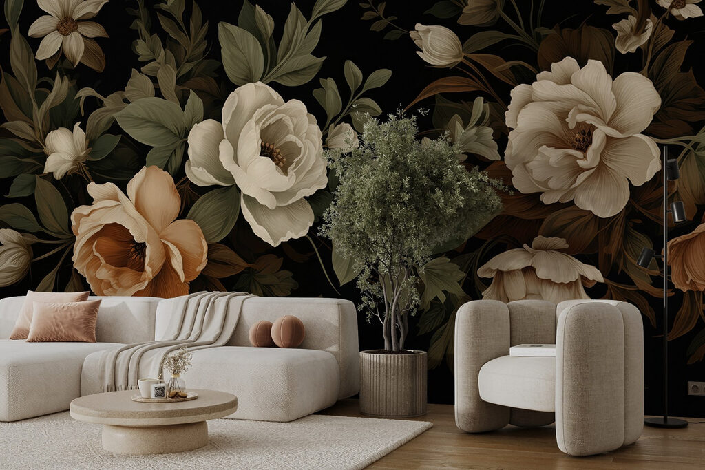 Flori vechi pe negru — interior 3