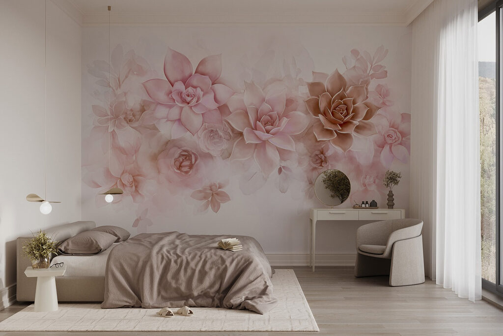 Flori roz în rozete — interior 1