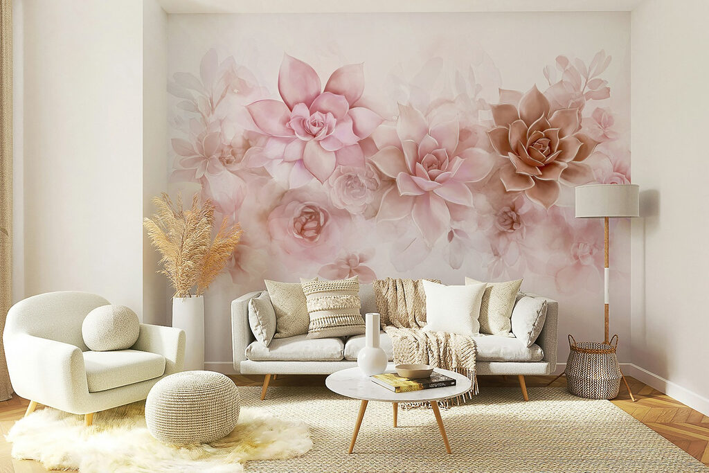 Flori roz în rozete — interior 3