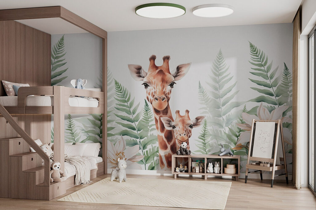Două girafe printre ferigi — interior 1
