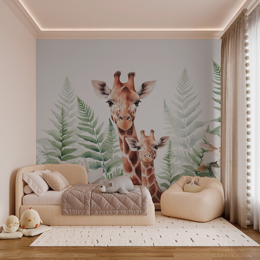 Două girafe printre ferigi — interior 2