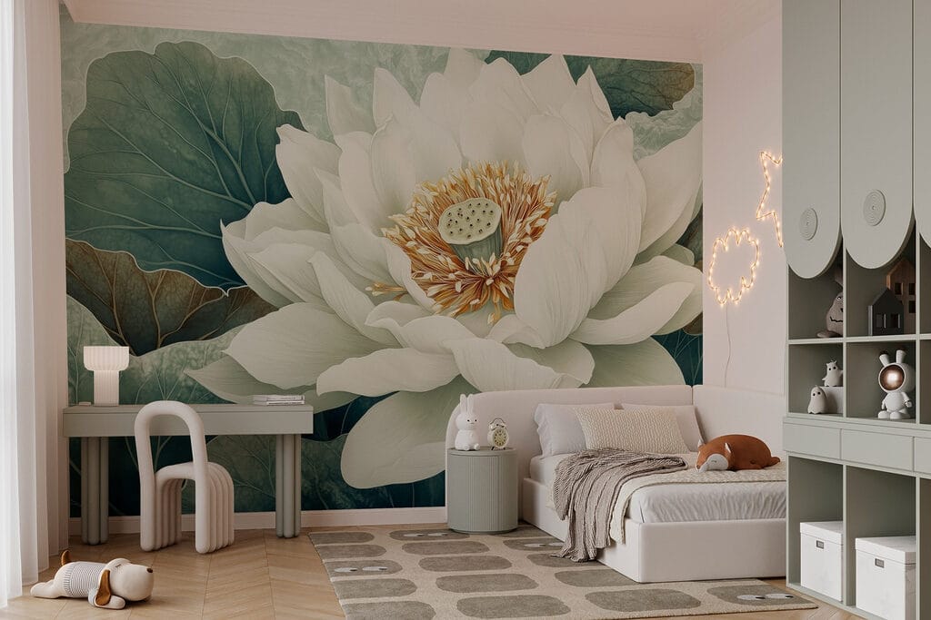 Lotus alb de aproape — interior 8