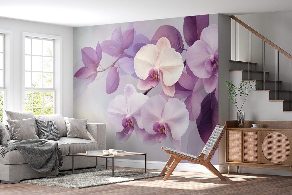 Orhidee printre frunze mov — interior 5