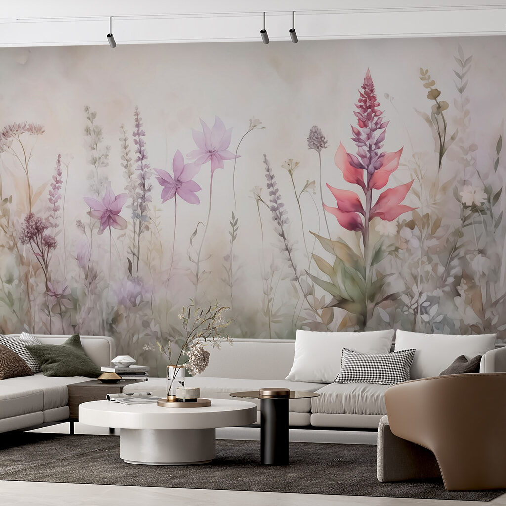Flori roz și mov — interior 1