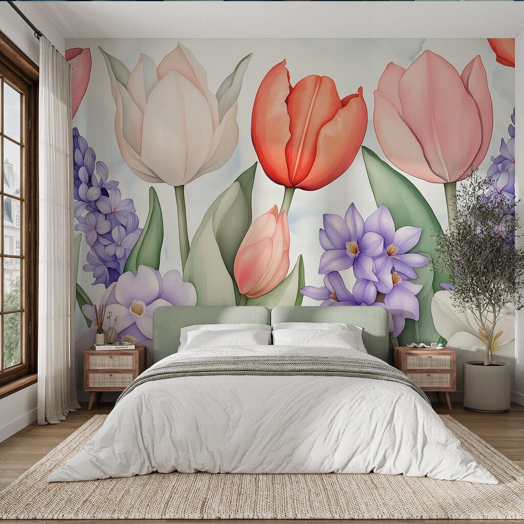 Lalele printre flori mov — interior 2