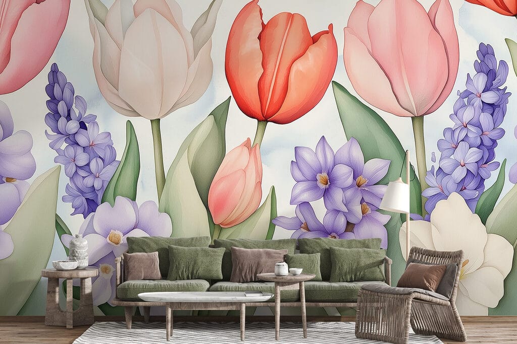 Lalele printre flori mov — interior 4