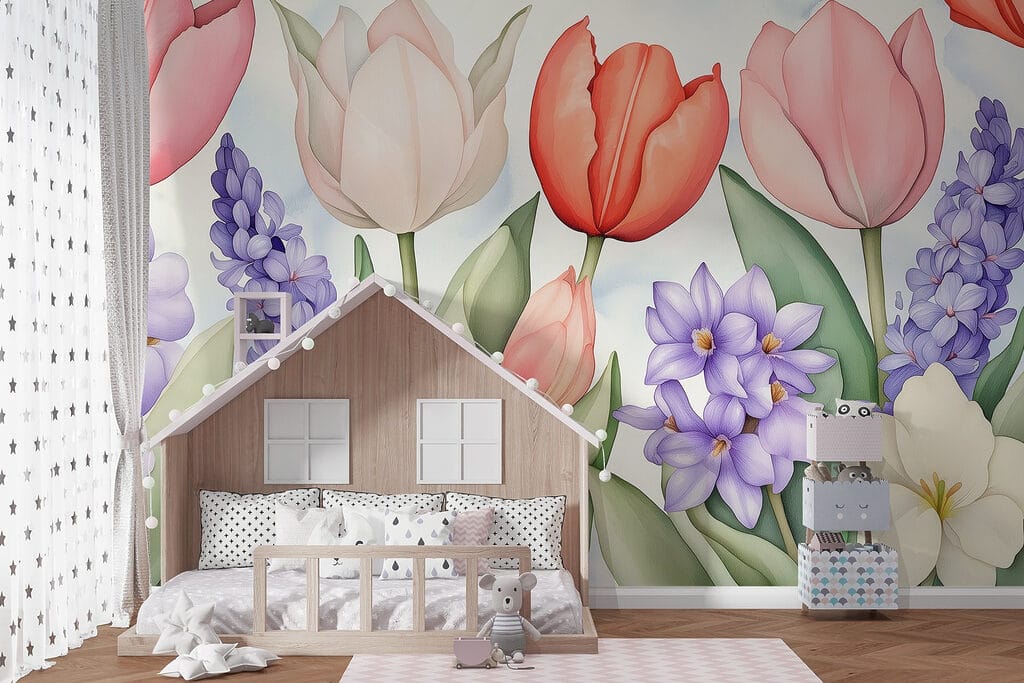 Lalele printre flori mov — interior 5