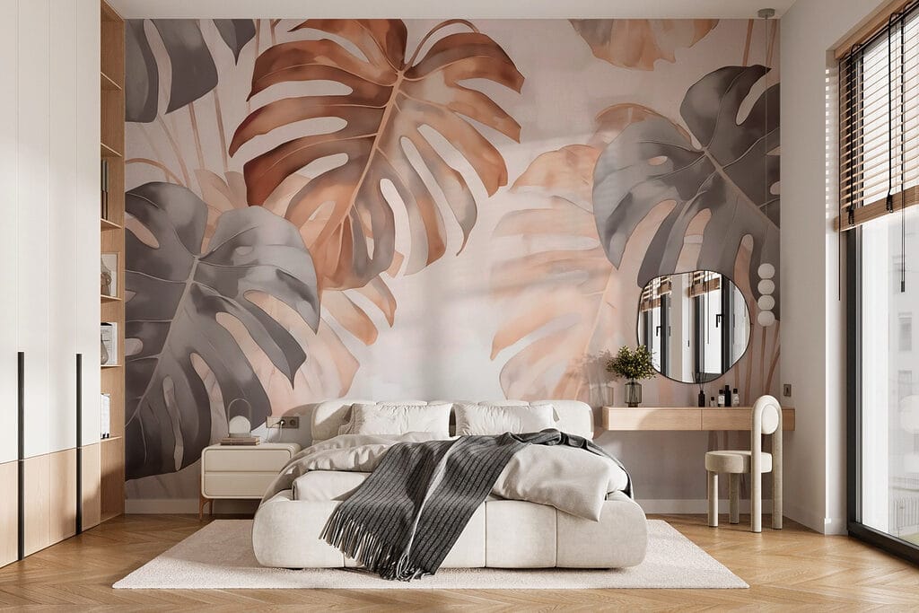 Frunze de monstera într-un interior
