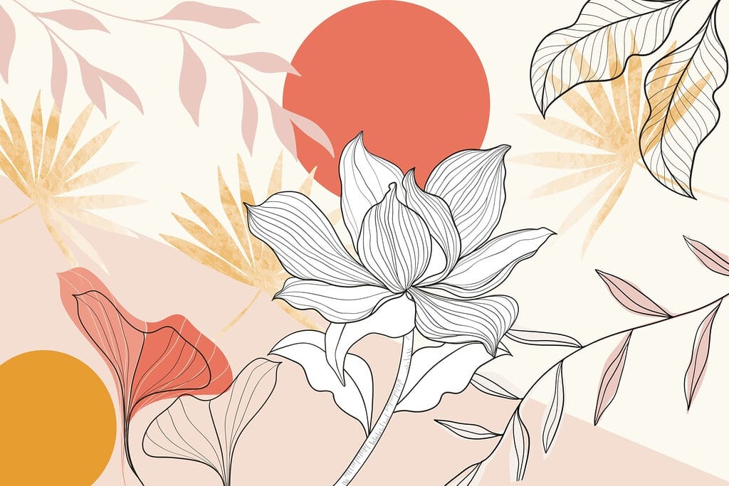 Contur floral pe teracotă — design complet