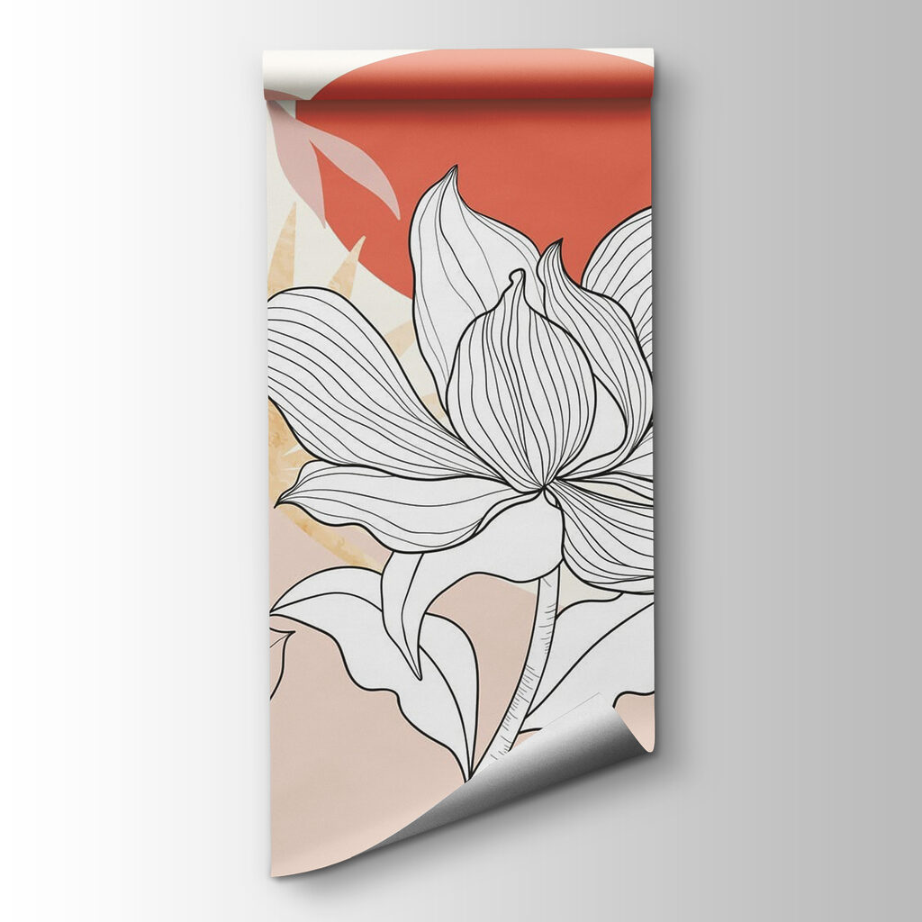 Contur floral pe teracotă — vizualizare produs