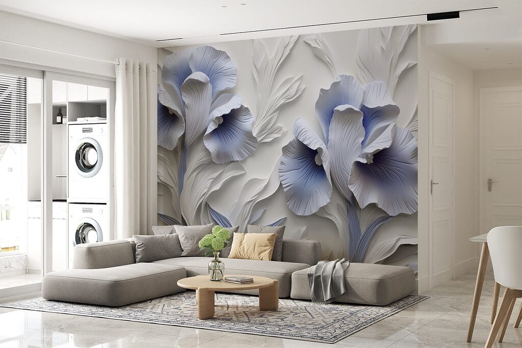 Flori albastre cu umbre — interior 2