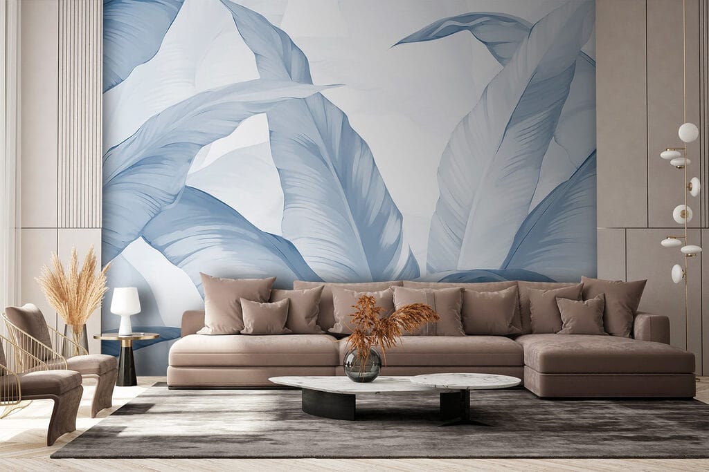 Frunze mari pe alb — interior 2